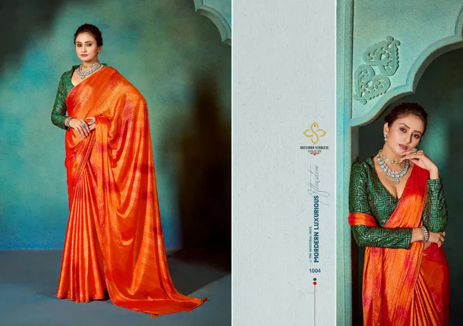 Glaze Bandhani By Shubh Shree Moss Chiffon Sarees Wholesalers In Delhi