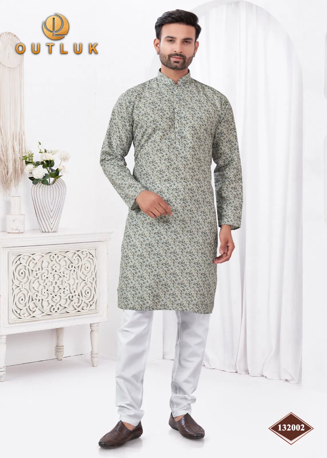 Outluk Wedding Collection Vol 132 Rayon Cotton Mens Kurta Pajama Manufacturers