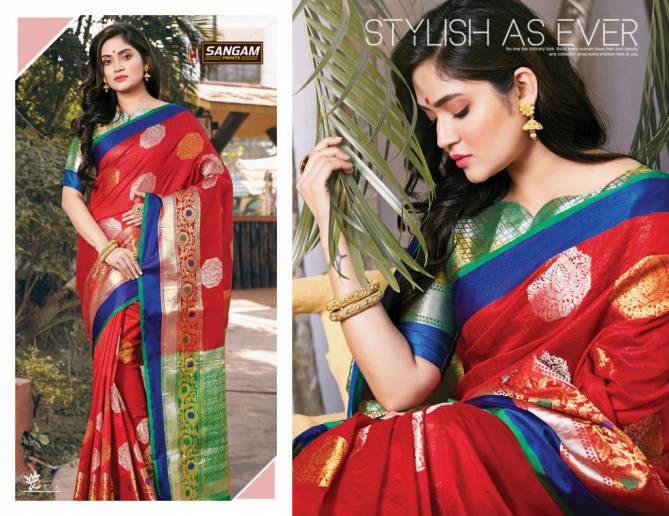 Sangam Paithani Latest Fancy Designer Heavy Silk Party Wear Saree Collection
