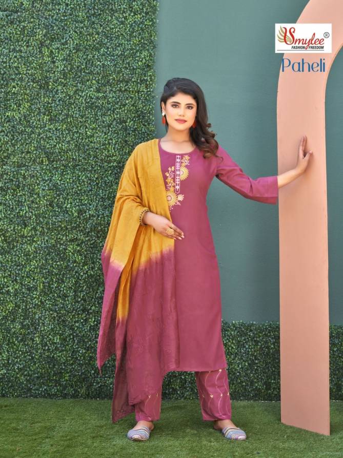 Paheli By Smylee Silk Designer Kurti With Bottom Dupatta Catalog