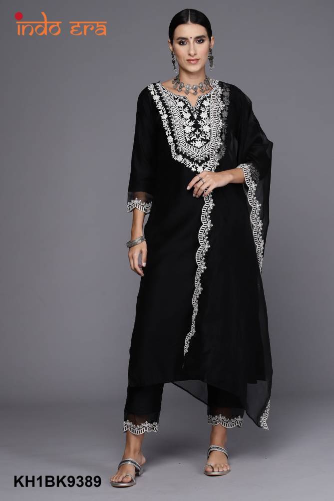2406 By Indo Era Embroidery Kurti With Palazzo Dupatta Exporters In India
