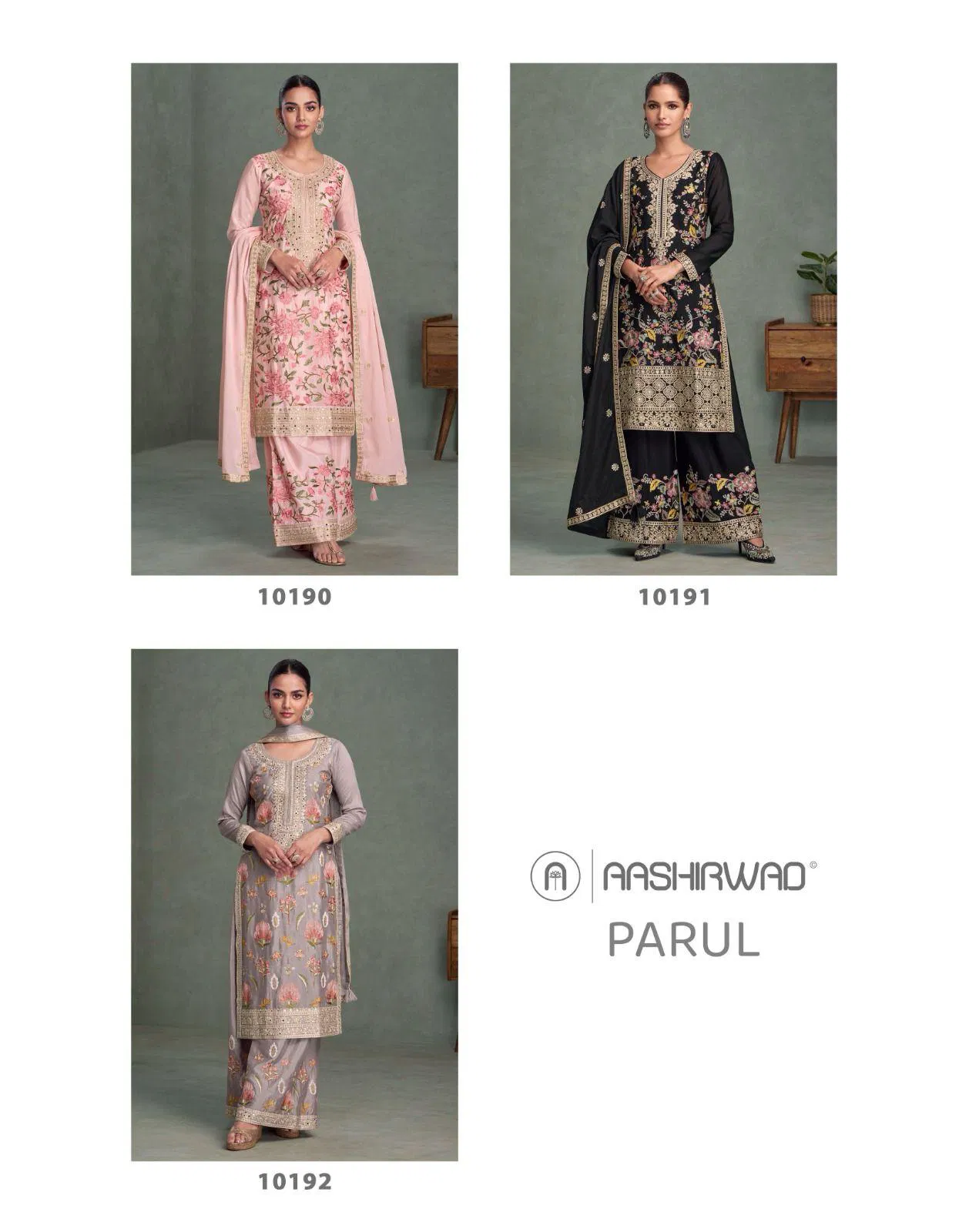 Parul By Aashirwad Chinon Silk Readymade Suits Suppliers In India