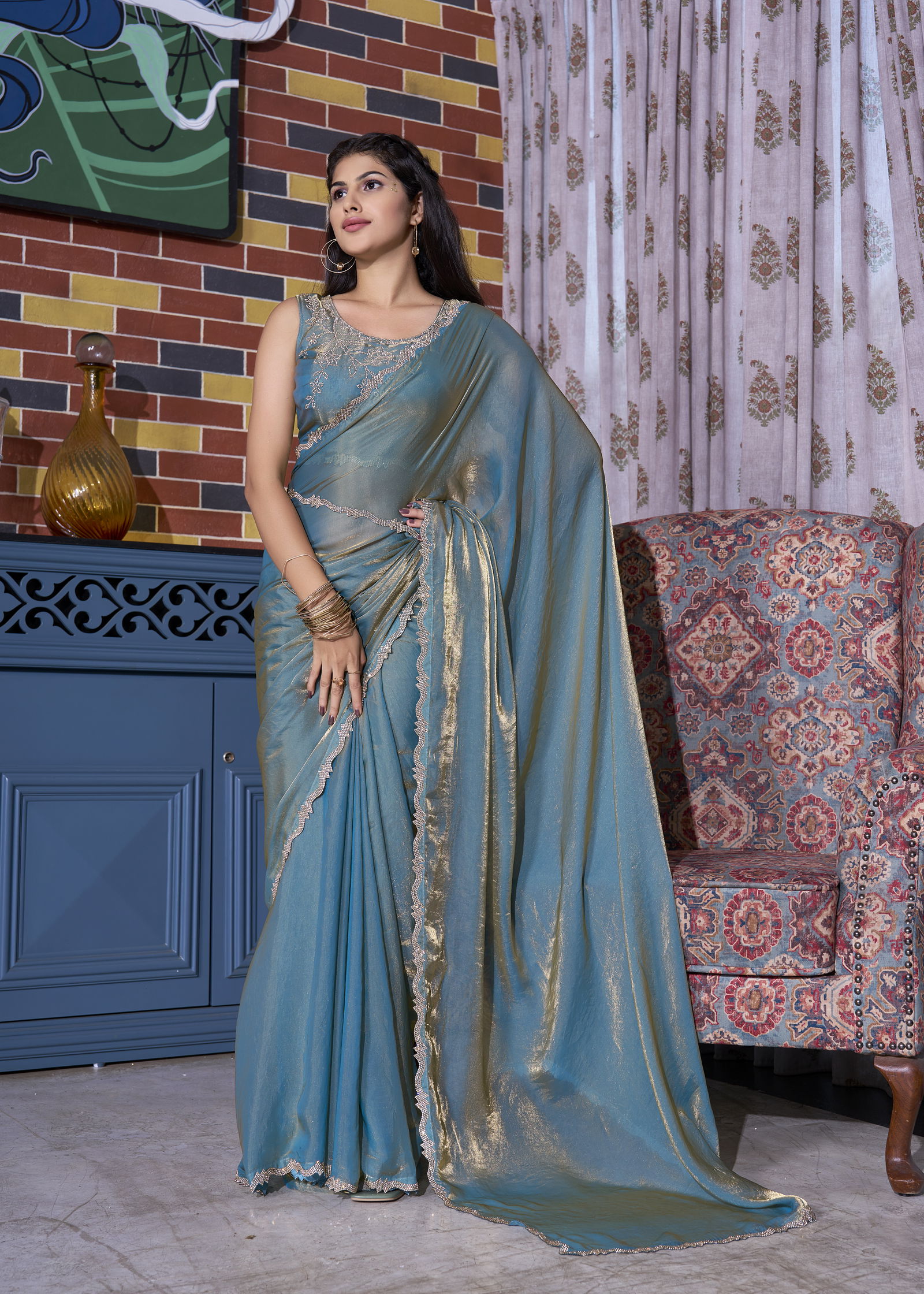 Mitali By Nari Fashion Fendi Two Ton Silk Saree Suppliers In India