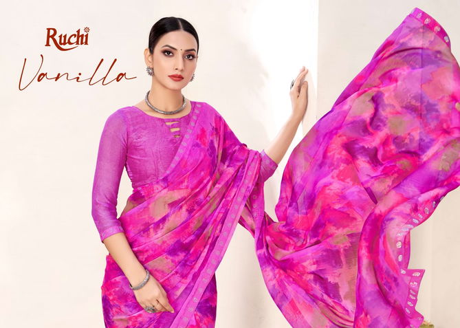 Vanilla 11 By Ruchi Chiffon Printed Sarees Wholesale Shop In Surat