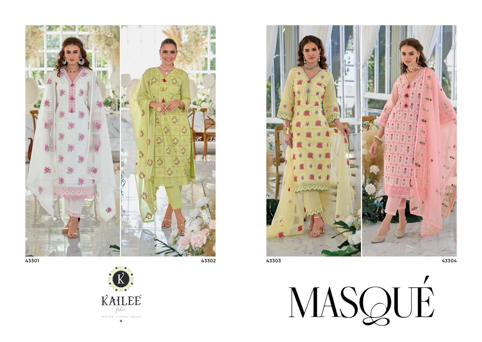 Masuqe By Kailee Pure Cotton Kurti With Bottom Dupatta Wholesale In India
