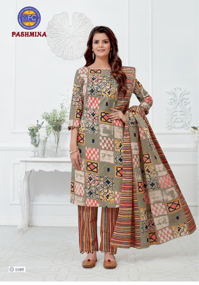 Mfc Pashmina 11 Latest Printed Designer Casual Wear Pure Cotton Printed Dress Material Collection 