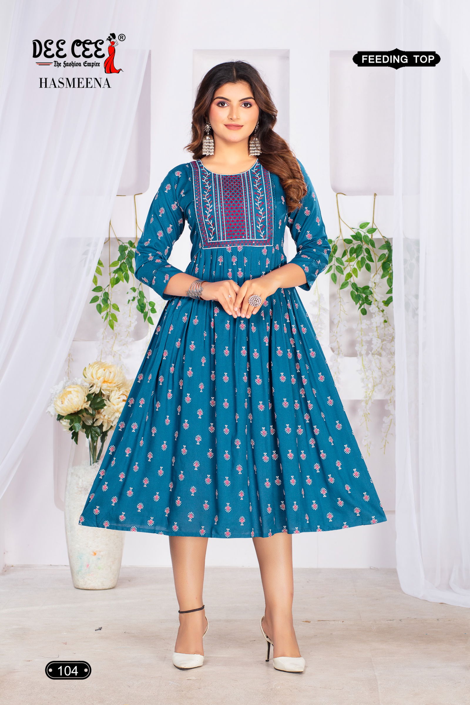 Hasmeena By Deecee Rayon Printed Feeding Kurtis Wholesale Online