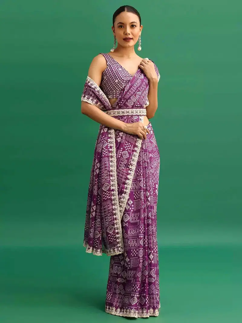 1259 Embroidered by Bt Party Wear Chinon Silk Saree Collection