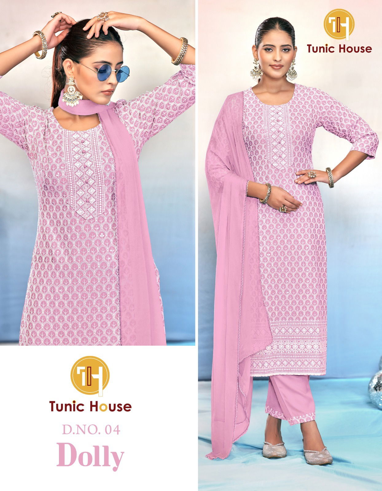 Dolly By Tunic House Viscose Rayon Kurti With Bottom Dupatta Online Wholesale