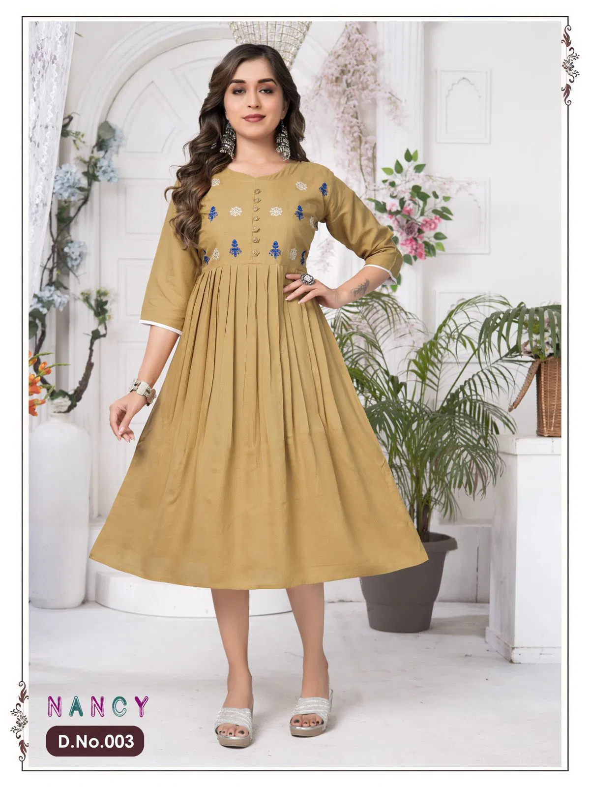 Ft Nancy Vol 1 Plain Sequence Work Rayon Designer Kurtis Catalog
