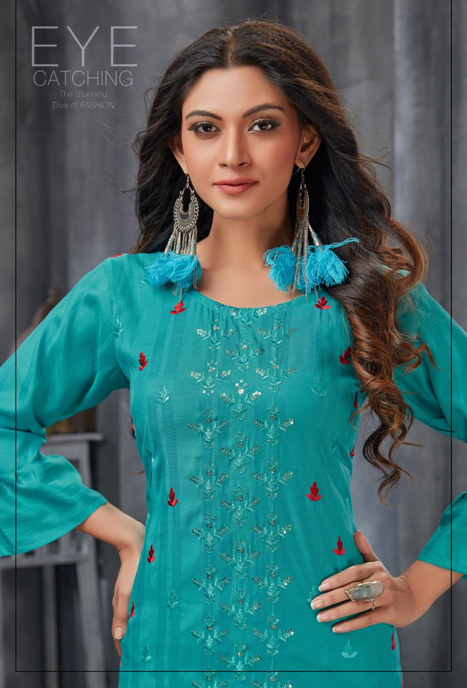 Maira Titlee 4 Heavy Party Wear Rayon Embroidery Kurti Collection