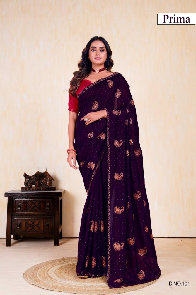 Prima 101 To 105 Vichitra Blooming Party Wear Saree Wholesale Market In Surat

