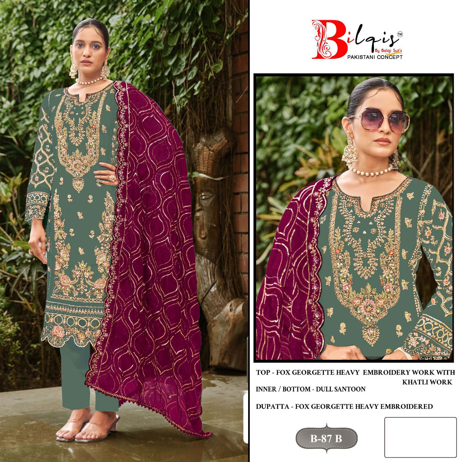 Bilqis B 88 A to D Wholesale Pakistani Suits Suppliers In Mumbai