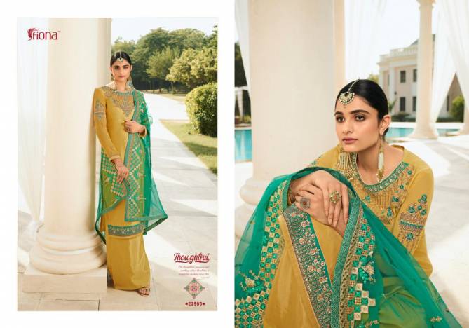 FIONA GULSAN Latest Wedding Wear Georgette Heavy Embroidery And stone Work Top with Dupatta Salwar Suits Collection  