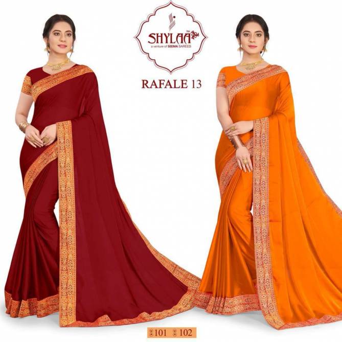 Shhylaa Rafale Vol-13 Premium Jari Weaving Laces Latest Fancy Designer Saree Collection   