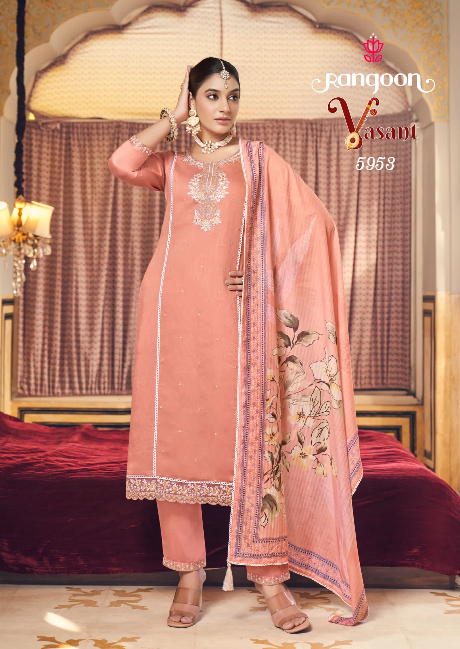 Rangoon Vasant Viscose With Embroidery Work Designer Kurtis Collections