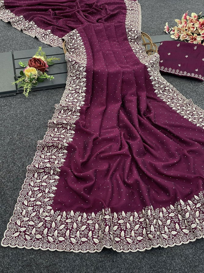 DDH 151 Bluming Vichitra Silk Designer Border Sarees Suppliers In India