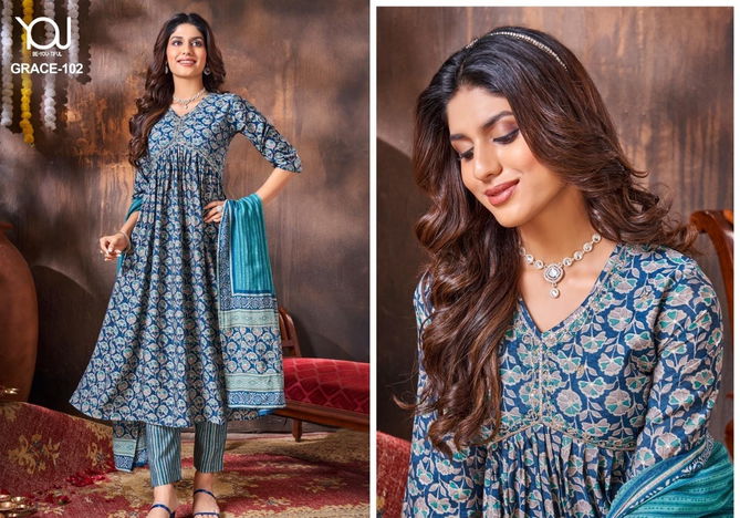 Grace By You Alia Cut Kurti With Bottom Dupatta Catalog