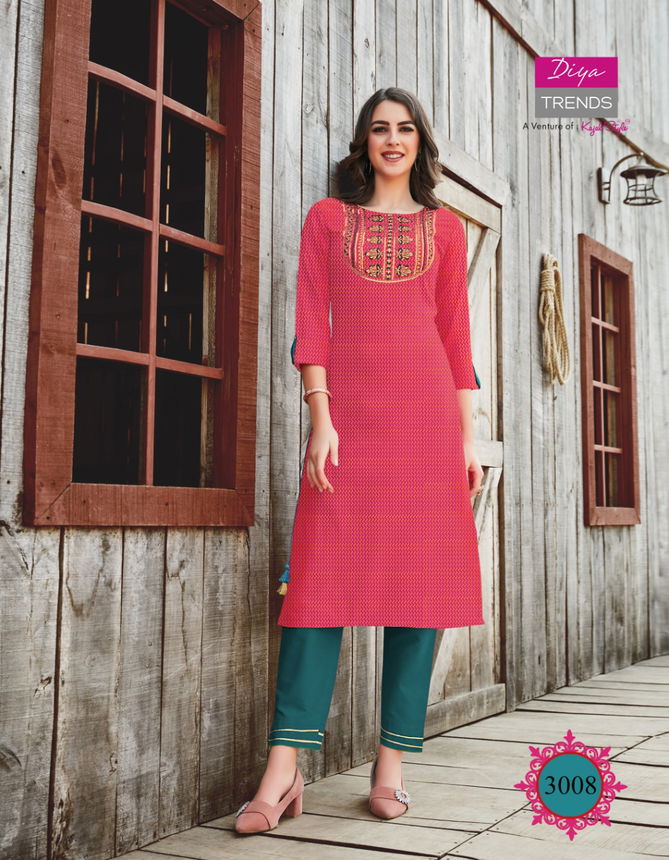 Victoria 3 Latest Fancy Designer Ethnic Wear Heavy Rayon Foil Print Designer Kurtis Collection
