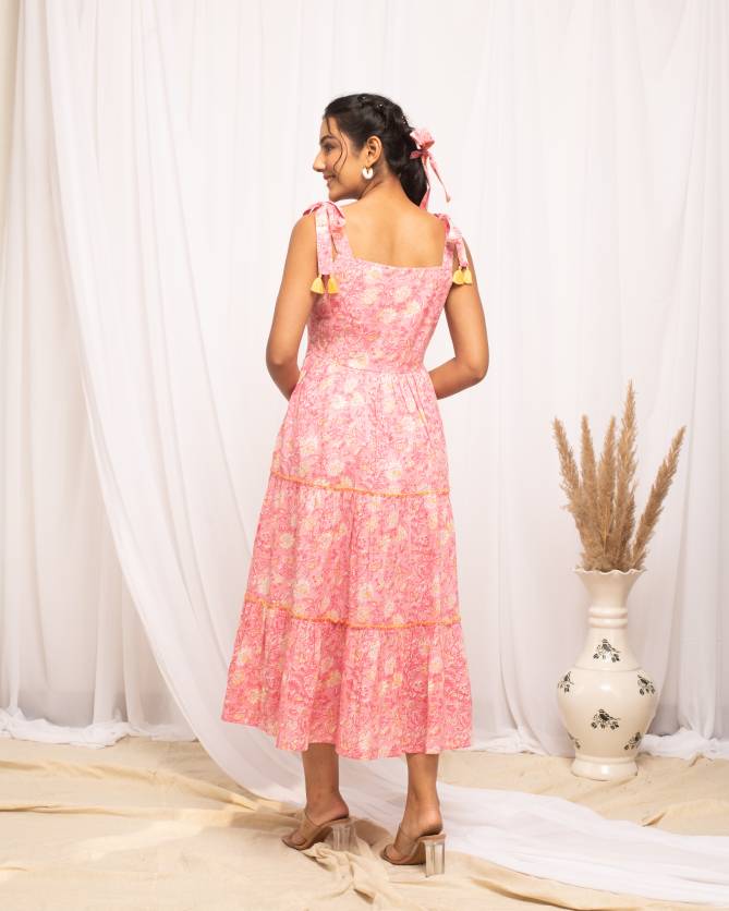 Fiorra DR0003 Cotton Printed Party Wear Ladies Western Dress Market In Surat