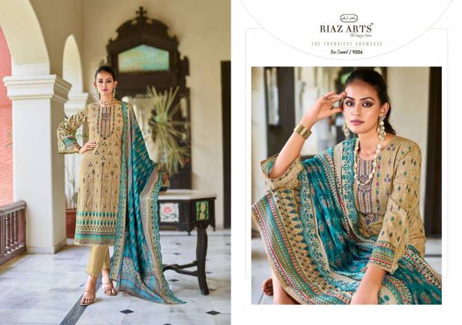 Bin Saeed 9001 To 9008 By Riaz Arts Pure Cotton Dress Material Orders In India