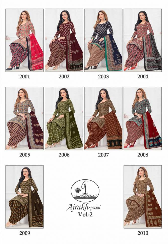 Miss World Ajrakh Vol 2 Designer Cotton Dress Material
