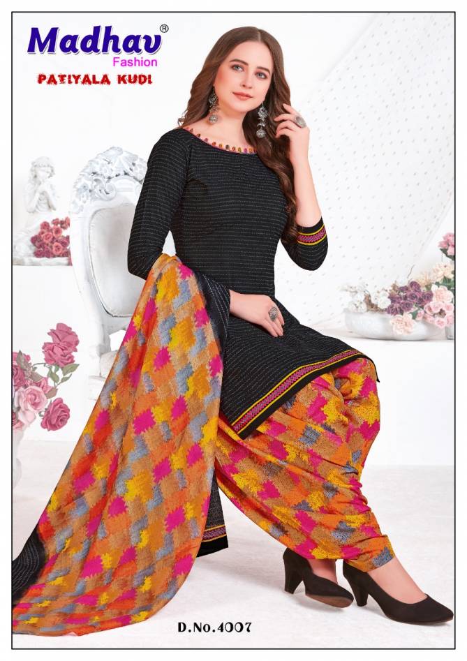 Madhav Patiyala Kudi 4 Latest Designer Festive Wear Cotton Top With Bottom And fancy Print Dupatta Dress Material Collection
