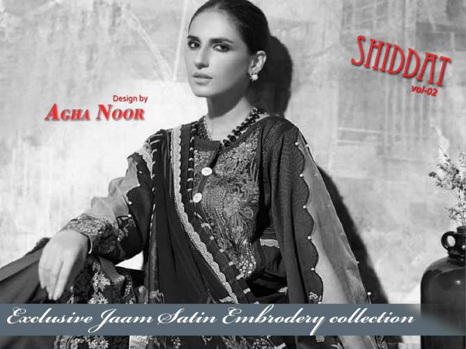 Agha Noor Shiddat 2 New Designer Fancy Casual Wear Jaam Satin Dress Collection
