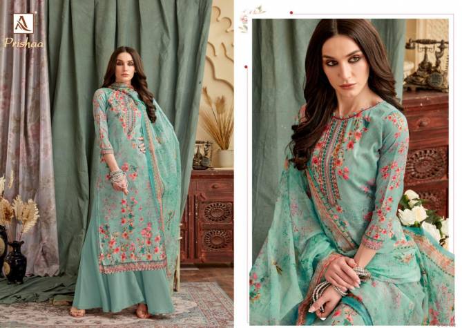 Alok Prishaa Latest Fancy casual Wear Pure Cotton Jam Digital Print with Swarovski Diamond Work Dress Material Collection