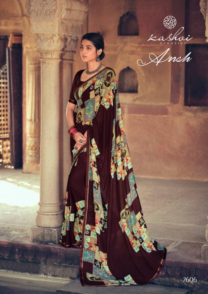Kashvi Ansh 2 Fancy Designer Casual Regular Wear Weightless Georgette Printed Sarees Collection
