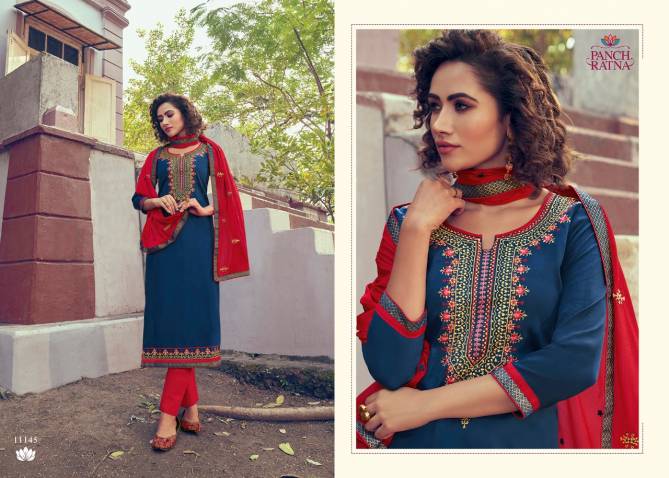 KESSI(PANCH RATNA) MAHIRA Latest Designer Festive Wear Jam Silk Work With Diamond Work Top With Four Side Border Dupatta collection