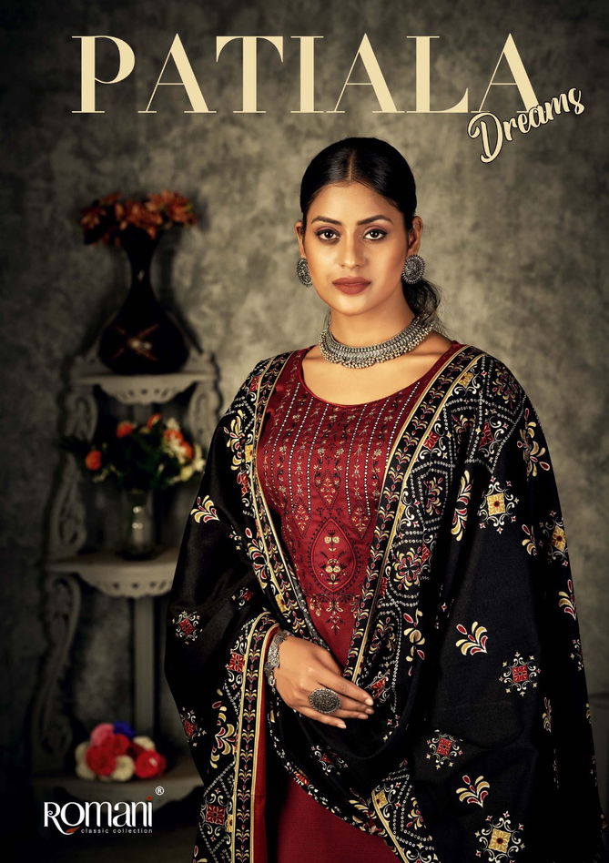 Patiyala Dreams By Romani Pashmina Kurti Bottom With Dupatta Dress Material Catalog