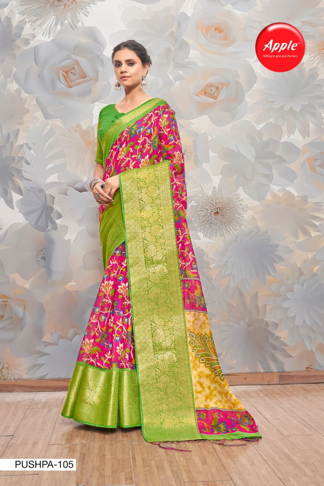 Apple Pushpa 1 New Exclusive Wear Cotton Silk Latest Saree Collection