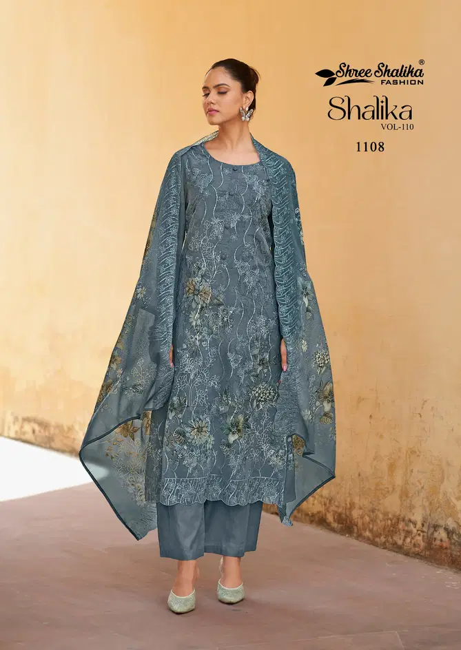 Shree Shalika Vol 110 Embroidery Printed Georgette Suits Suppliers In India