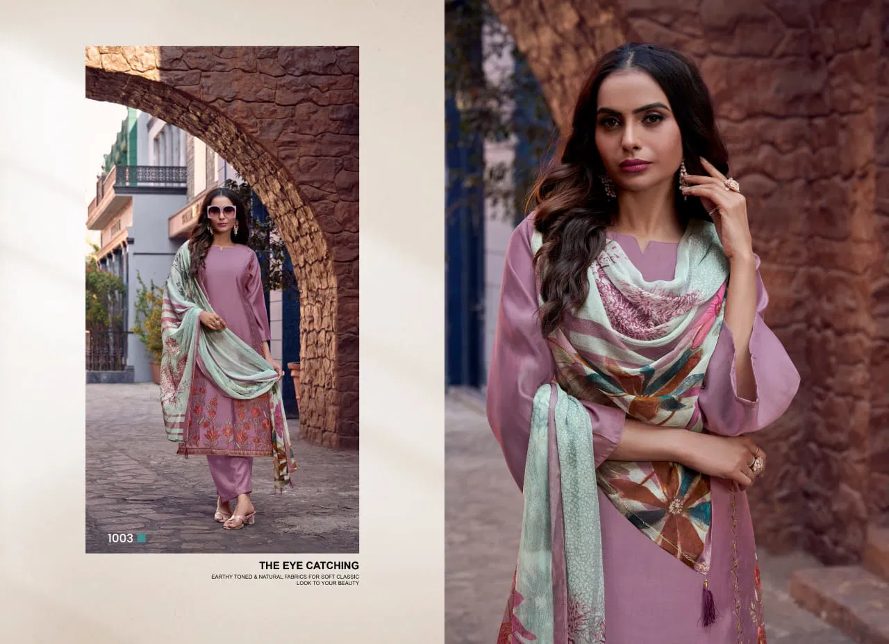 Shahnoor By Saffron Roman Silk Embroidery Salwar Kameez Exporters In India