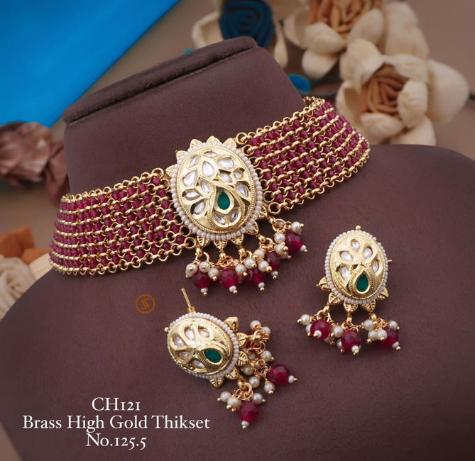 CH 121 Designer Brass High Gold Hasadi And Thik Set Wholesale Market Surat 
