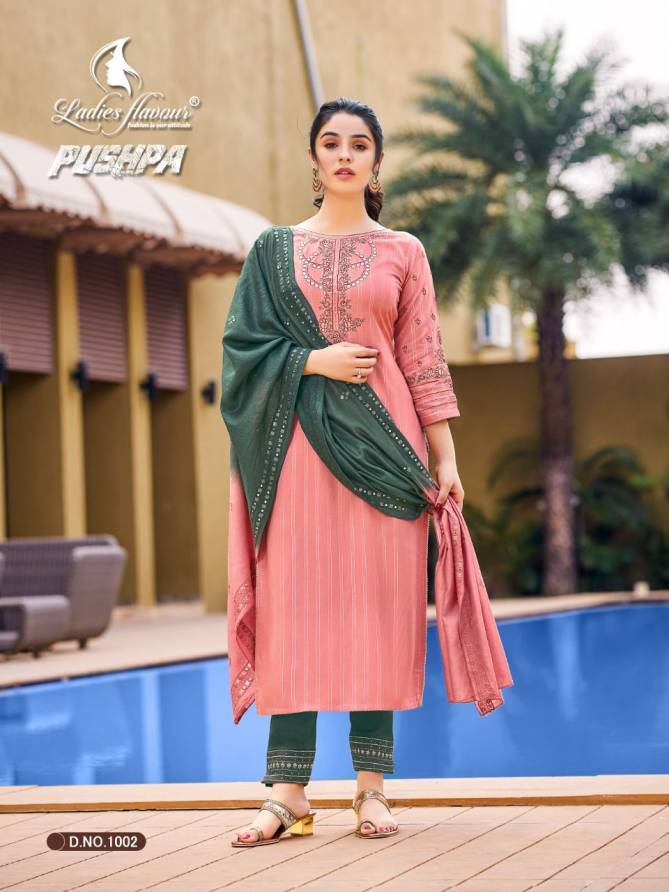 Ladies Flavour Pushpa Latest Festive Wear Rayon Designer Wear Ready Made Collection