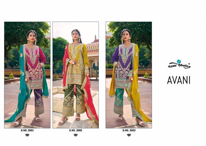 Avani By Your Choice Chinon Wedding Salwar Suits Catalog
