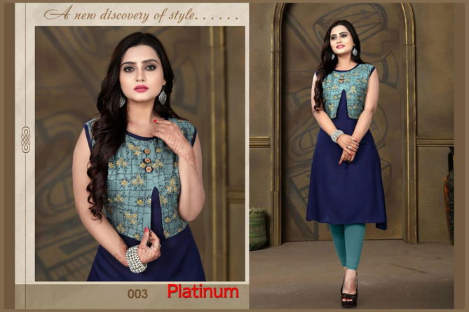 Trendy Aagya Platinum 1 latest Fancy Ethnic Wear Designer Rayon Kurtis Collection