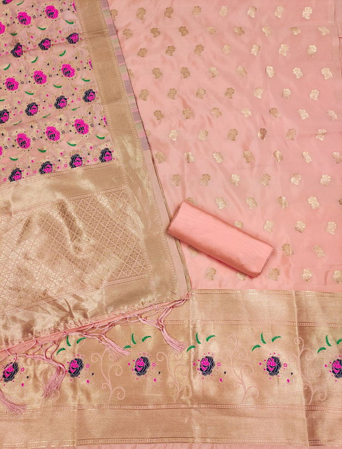 EV Gulab Soft Silk Non Catalog Dress Material Suppliers In India