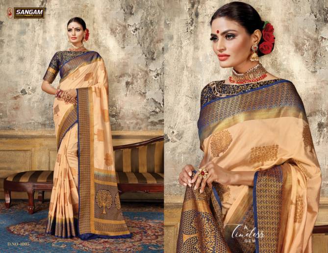 Sangam Armani Latest Designer Fancy Festive Wear Heavy Nylon Silk Sarees Collection
