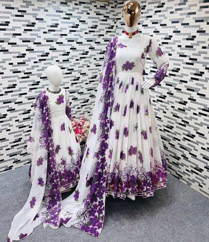 NOC 501 Georgette Printed Gown For Mom Catalog