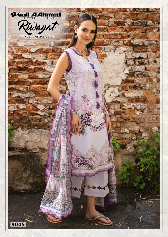 Riwayat Vol 9 By Gull A  Ahmed Lawn Cotton Pakistani Dress Material Suppliers In India