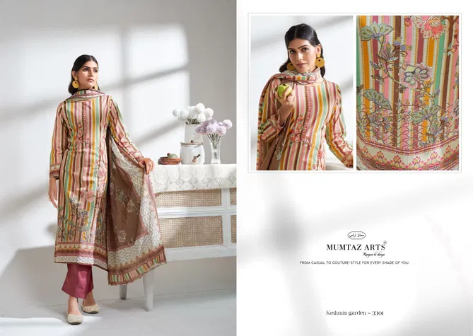 Kashmiri Garden By Mumtaz Lawn Cotton Printed Embroidery Dress Material Wholesalers In Delhi