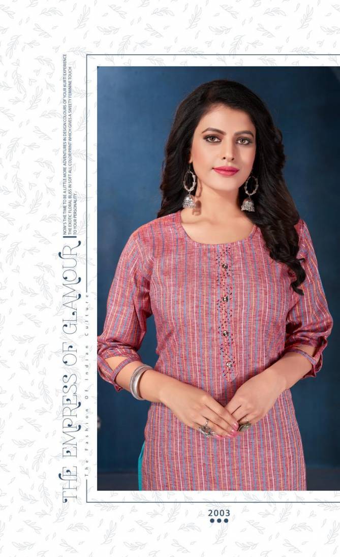 LILLY AMIRA Latest Designer Fancy Ethnic Wear Lining Rayon Katha kari Work And Designer Sleeve Heavy Kurtis Collection