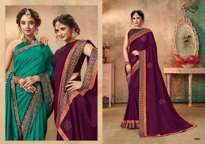 Saroj Gulfar Latest Designer Wedding  Wear Vichitra silk Sarees Collection
