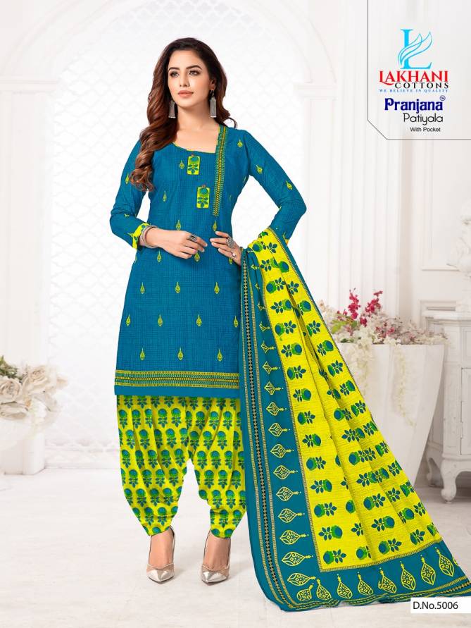 Lakhani Pranjana Patiyala 5 Latest Fancy Designer Regular Casual Wear Ready Made Printed Cotton Salwar Suit Collection
