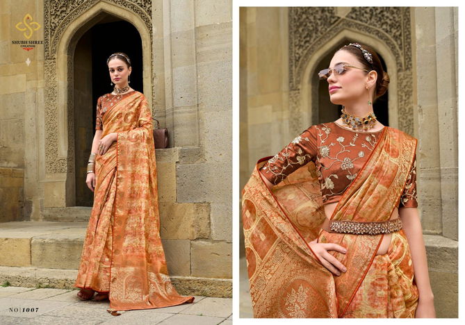 Spotlight By Shubh Shree Jacquard Printed Designer Sarees Exporters In India