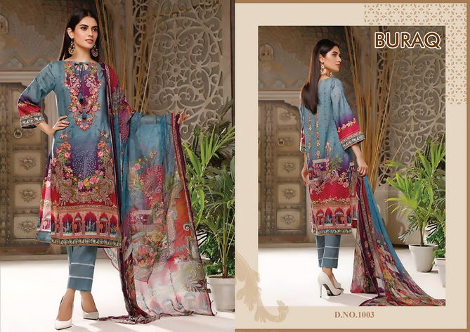 Agha Noor Buraq Exclusive Latest Festive Wear Jam Satin Pakistani Dress Material Collection
