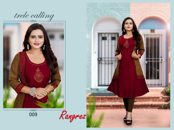 Aagya Rangrez 4 Latest fancy Designer Regular Casual Wear Rayon Designer Kurtis Collection
